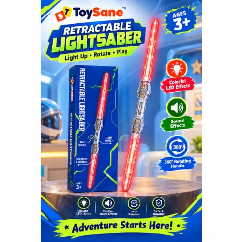 Retractable LED Lightsaber Toy - view 1